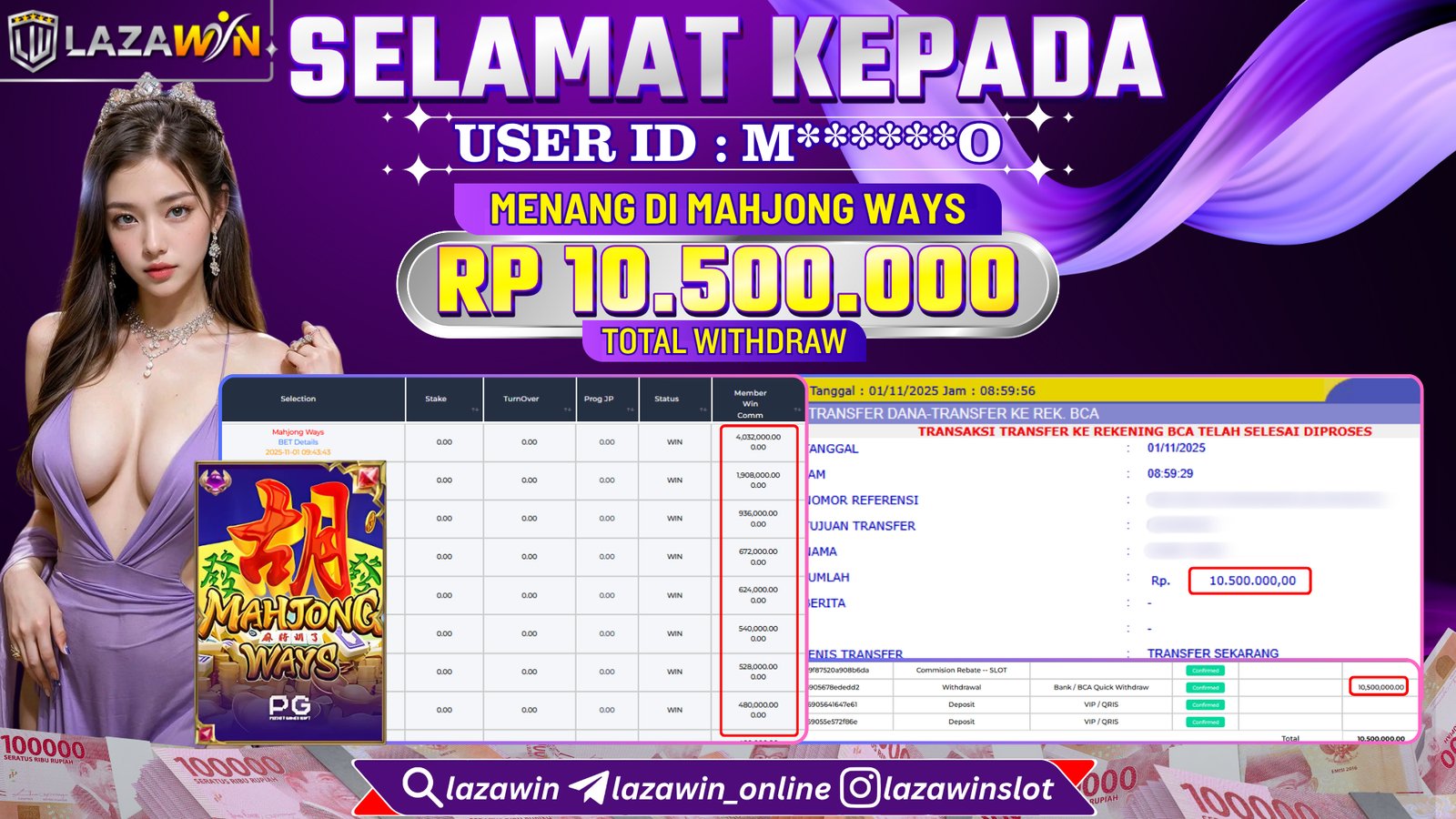 LAZAWIN JACKPOT di MAHJONG WAYS Rp.10.500.000,- LUNAS