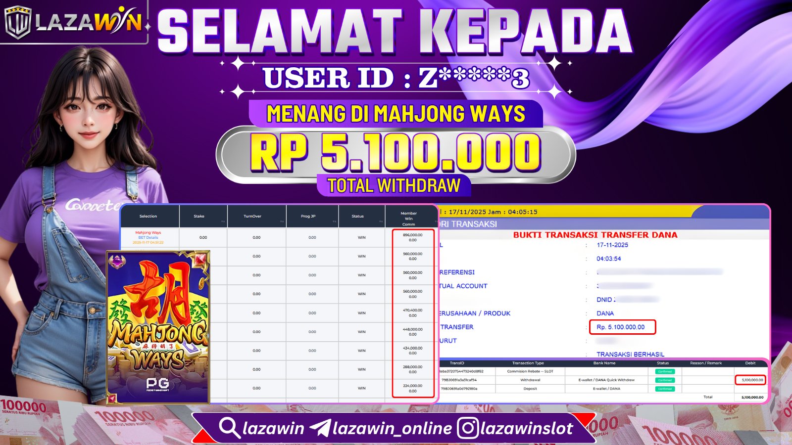 LAZAWIN JACKPOT di MAHJONG WAYS Rp.5.100.000,- LUNAS