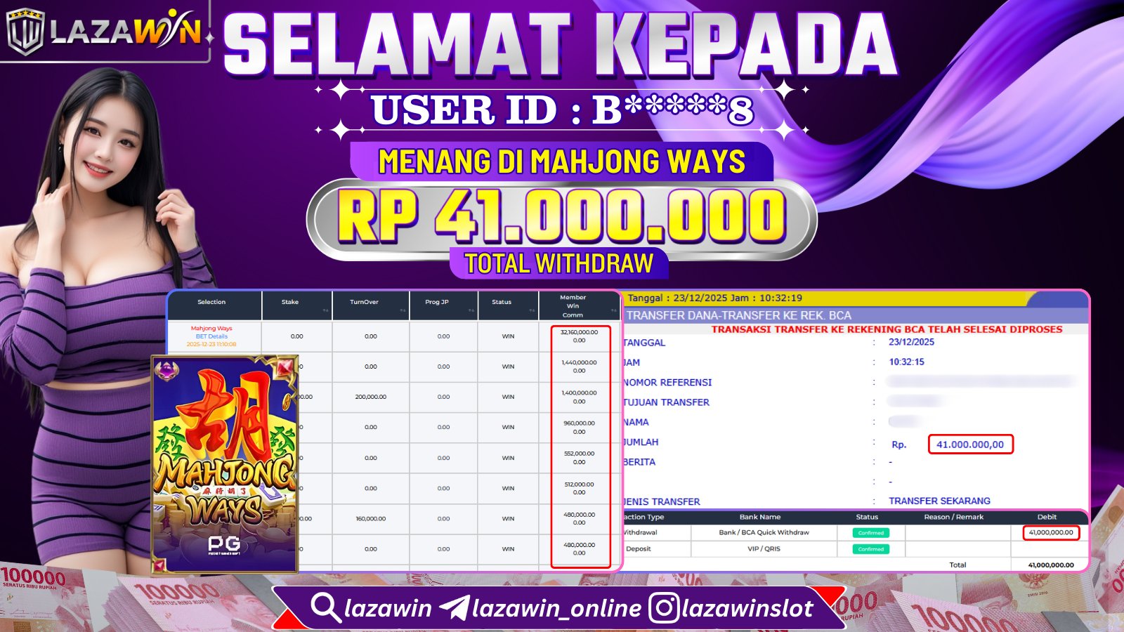 LAZAWIN JACKPOT di MAHJONG WAYS Rp.41.000.000,- LUNAS